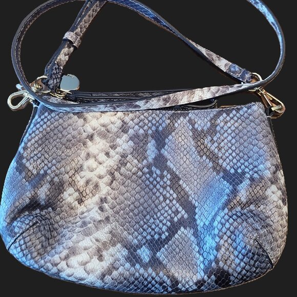 G.I.L.I. Handbags - G.I.L.I. Blue Snakeskin Crossbody Bag